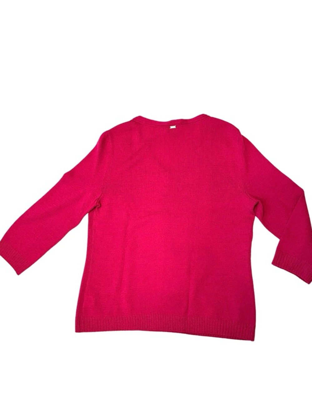 St John Sport Santana Knit Sweater Pink V-Neck 3/4 Sleeve Size S Luxury Classic - Picture 9 of 14